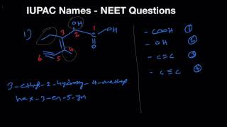 IUPAC Names  Organic Chemistry  NEET Exam Questions  Tricky Questions [upl. by Ruy865]