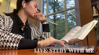 live study with me  library ASMR pomodoro 50 minute session [upl. by Lessig]