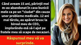 Când aveam 15 ani părinții mei mau abandonat în casa bunicii mele ca pe un quotciudatquot din cauza unor [upl. by Onateag721]