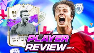 91 FUTURE STARS ICON BECKHAM SBC PLAYER REVIEW  FC 24 Ultimate Team [upl. by Tichon347]