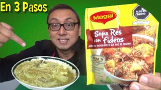 COMO PREPARAR SOPA de RES quotMAGGIquot  3 PASOS FACILES [upl. by Rutherfurd]