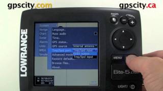 Lowrance Elite5 Video Manual  Temperture and Speed port settings [upl. by Ahsila485]