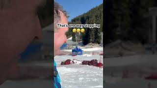 Skier stops using FIS netting 😀 [upl. by Auoz261]