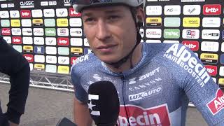 Jasper Philipsen  Interview at the start  Classic BruggeDe Panne 2024 [upl. by Yennek]