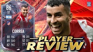 86 VERSUS FIRE CORREA PLAYER REVIEW VERSUS FIRE CORREA  FIFA 22 ULTIMATE TEAM [upl. by Yditsahc]