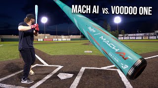 Hitting with the 2024 RAWLINGS MACH AI vs DeMarini Voodoo One  BBCOR Baseball Bat Review [upl. by Nirrac]