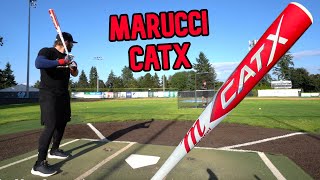 Hitting with the MARUCCI CATX  BBCOR Baseball Bat Review [upl. by Prudi]