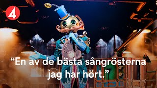 Panelen i chock över Spelmannens sångröst i Masked Singer Sverige [upl. by Niamreg]