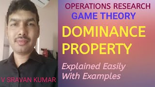 DOMINANCE PROPERTY IN TELUGU GAMETHEORY LEC3 [upl. by Henke]