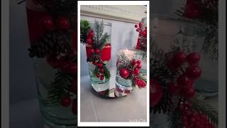 Mira esta bonita decoración Navideña con velas flotantes  centro de mesa diy christmas trending [upl. by Lory]