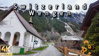 Switzerland Wengen 🇨🇭 Insider Walkingtour 4K UHD Thats what it really looks like in April [upl. by Lemire]