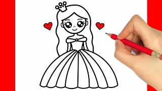 HOW TO DRAW A PRINCESS  HOW TO DRAW A GIRL EASY STEP BY STEP  كيف ترسم أميرة [upl. by Sundin]