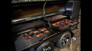 20 lbs Smoked Chicken cook on the 24quot x 84quot Lone Star Grillz Trailer Pit 4K [upl. by Donoghue]