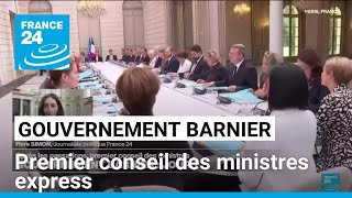 Gouvernement Barnier  premier conseil des ministres express • FRANCE 24 [upl. by Aicnorev]