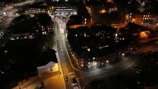 BRIDGWATER at night by DRONE with CHRISTMAS lights  Night Drone  Drone view [upl. by Bettine]