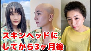 ツルツルスキンヘッド３か月後＋スキンヘッド美容師目線版 Shave Head after 3months [upl. by Joya]