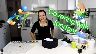 HOW TO COVER CHOCOLATE MUD CAKE WITH FONDANT  BY VERUSCA WALKER [upl. by Llewellyn406]