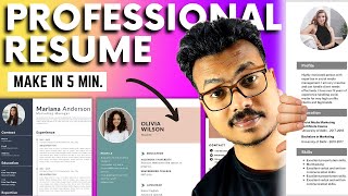 How to make a resume for freshers 🔥🔥 Make Online Free Resume  Resume kaise banaye  Canva Resume [upl. by Vano263]