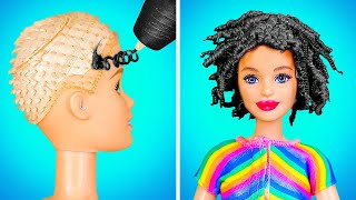 NEW GORGEOUS HAIRSTYLE FOR BARBIE  Extreme Doll Makeover Fashionable Ideas amp Crafts by 123 GO [upl. by Ayoted734]