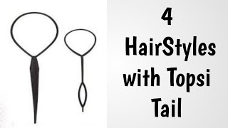 4 Easy HairStyles with Topsy Tail Amazing Tricky HairStyling Tool  Accessories for Hairs [upl. by Lertnek]