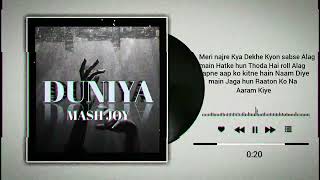 Duniya  Mash Joy Official Lyrical video [upl. by Emiaj]