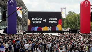 FRANCE 24 special coverage Olympic flag passes to Paris mayor for 2024 Games • FRANCE 24 English [upl. by Ahcmis]