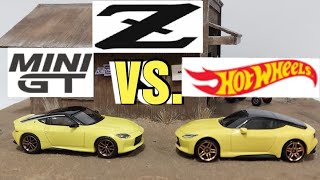 Nissan Z Proto Hot Wheels vs Mini GT Who does it better [upl. by Aloivaf]