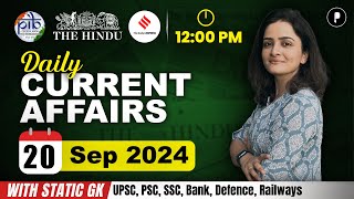 20 September Current Affairs 2024  Daily Current Affairs  Current Affairs Today [upl. by Anaes]