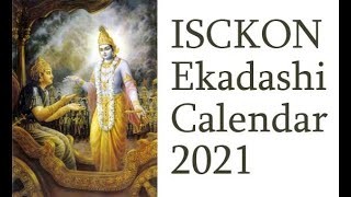 Isckon Ekadashi Calendar 2021 Iskcon Ekadashi List 2021 iskconekadashicalendar2021 [upl. by Ssitnerp]