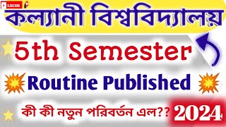 5th Semester 2024 Exam Date 💥 Kalyani University Routine published [upl. by Donatelli]