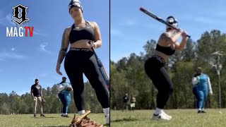 Renni Rucci Shows Off Her Softballs Skills 🥎 [upl. by Selma]