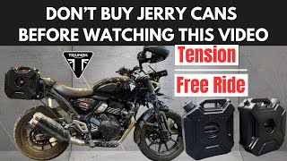 Simplest Way To Mount Jerry Cans On Your Motorcycle  Safest Way  Triumph Scrambler 400 X [upl. by Ttimme]