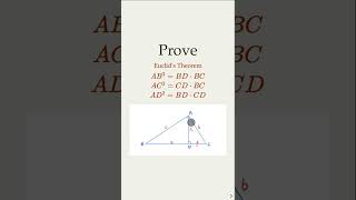 Proof of Euclids Theorem Regarding Right Triangle Altitude [upl. by Davidoff]