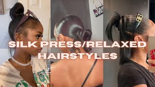 RelaxedSilk Press Hairstyles Compilation [upl. by Martie]