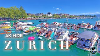 SWITZERLAND ZURICH 🇨🇭 Walking tour from Lake along Bahnhofstrasse switzerland 4K HDR [upl. by Seugram]