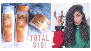 Cantu Review  16 Curly Hair Routine [upl. by Kellby]