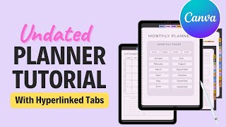 How to Create Undated Digital Planner in Canva with HYPERLINKS Tabsdigitalplanners [upl. by Wyon]