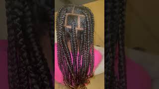 Big box braids knotlessbraids hairstyles video braids [upl. by Elamrej150]