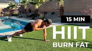 15 Minute Fat Burning HIIT Workout No Equipment [upl. by Sabella]