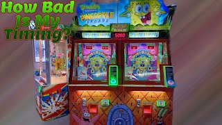 PLAYING SPONGE BOB COIN PUSHER IN MY LOCAL ARCADE [upl. by Gut486]