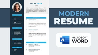 How to Create Resume in MS Word  Modern Resume Template  How to Make CV [upl. by Yusuk]