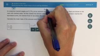 ALEKS  Determining the Molar Mass of an Acid by Titration [upl. by Liane]