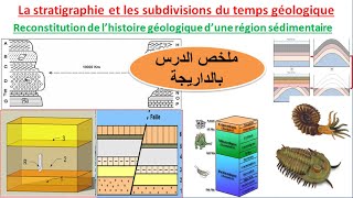 résumé du chapitre 2  la stratigraphie et les subdivisions du temps géologique ملخص بالداريجة [upl. by Rossing]