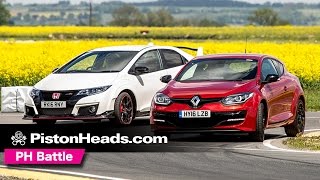 Honda Civic Type R vs Renault Sport Megane 275 CupS  PH Battle  PistonHeads [upl. by Atiruam]