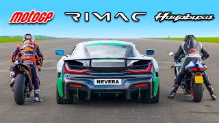 MotoGP Bike v Rimac Nevera v Turbo Hayabusa DRAG RACE [upl. by Eirrak]