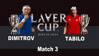 Laver Cup 2024  Match 3  Grigor Dimitrov v Alejandro Tabilo [upl. by Zorah]