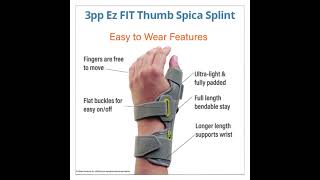 Ez FIT Thumb Spica Splint  Features amp Benefits [upl. by Los291]