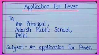 Application For FeverApplication For Sick LeaveSick Leave Application2 Days Application l [upl. by Aalst]