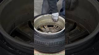 How to take a tire off the rimeasysafesmooth technique youtubeshorts [upl. by Franek]