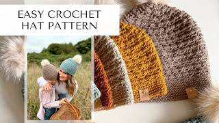 Quick and Easy Crochet Hat Pattern [upl. by Atinar]